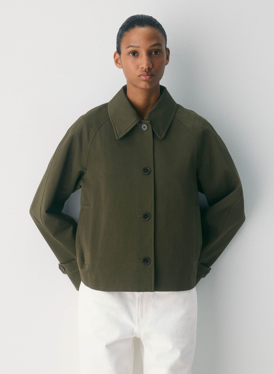 regent kort trenchcoat - rich twill mÖrkoliv