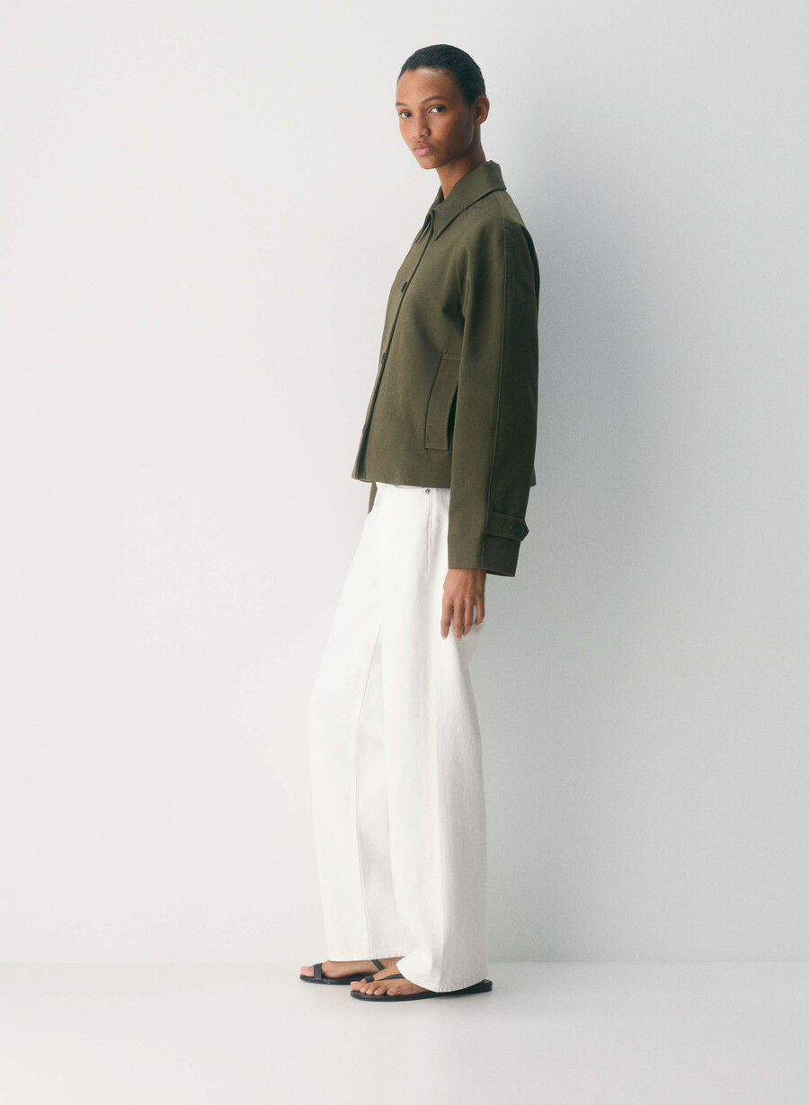 regent kort trenchcoat - rich twill mÖrkoliv