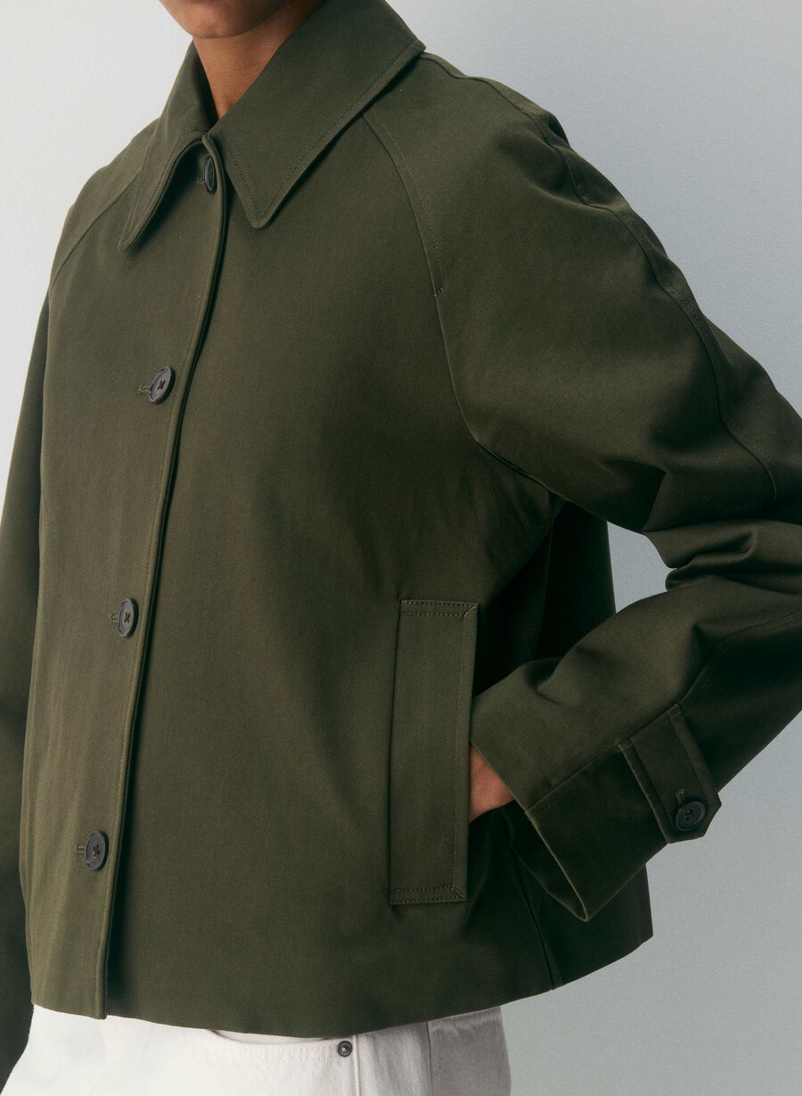 regent kort trenchcoat - rich twill mÖrkoliv