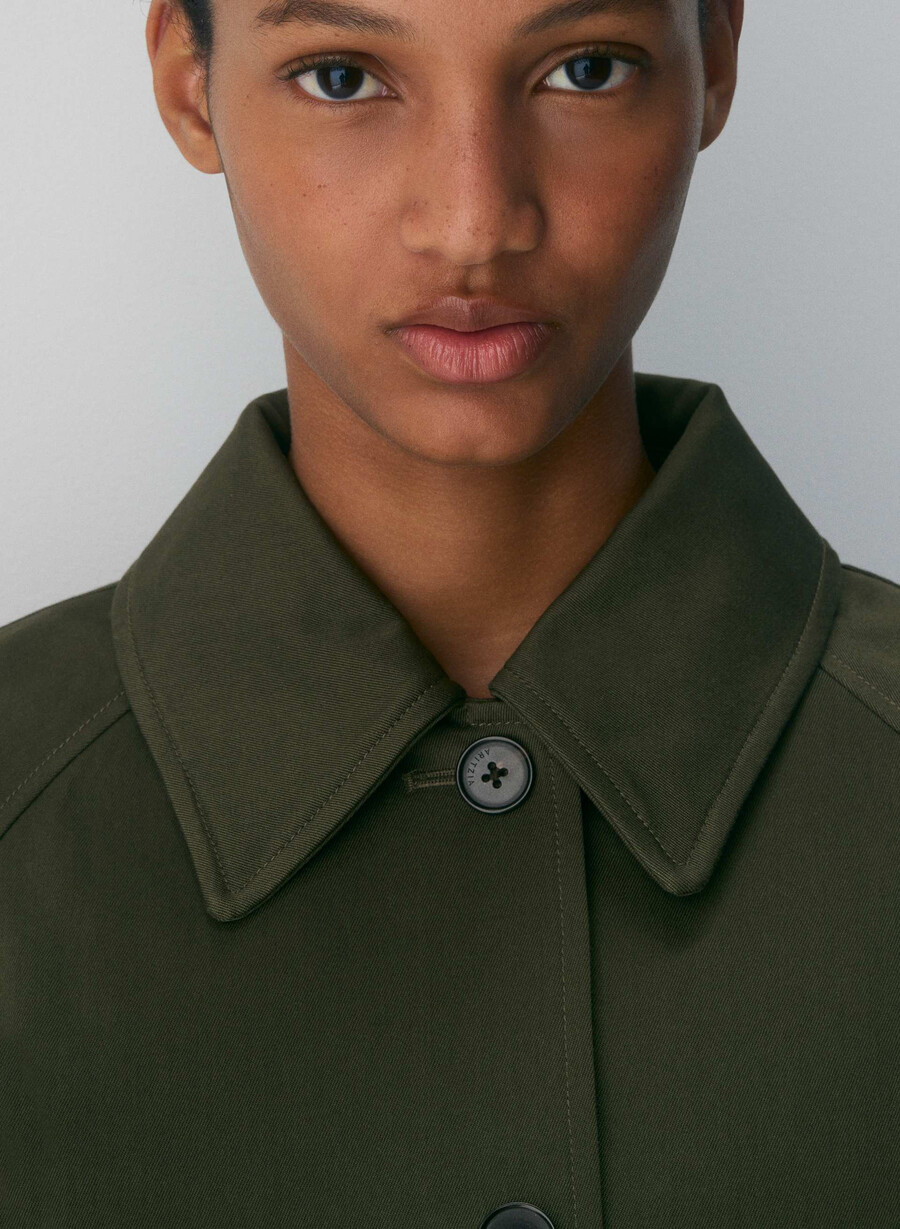 regent kort trenchcoat - rich twill mÖrkoliv