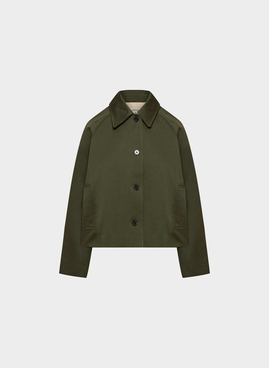 regent kort trenchcoat - rich twill mÖrkoliv