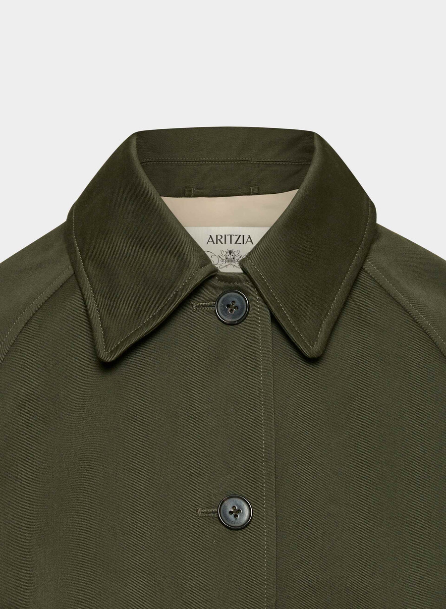 regent kort trenchcoat - rich twill mÖrkoliv