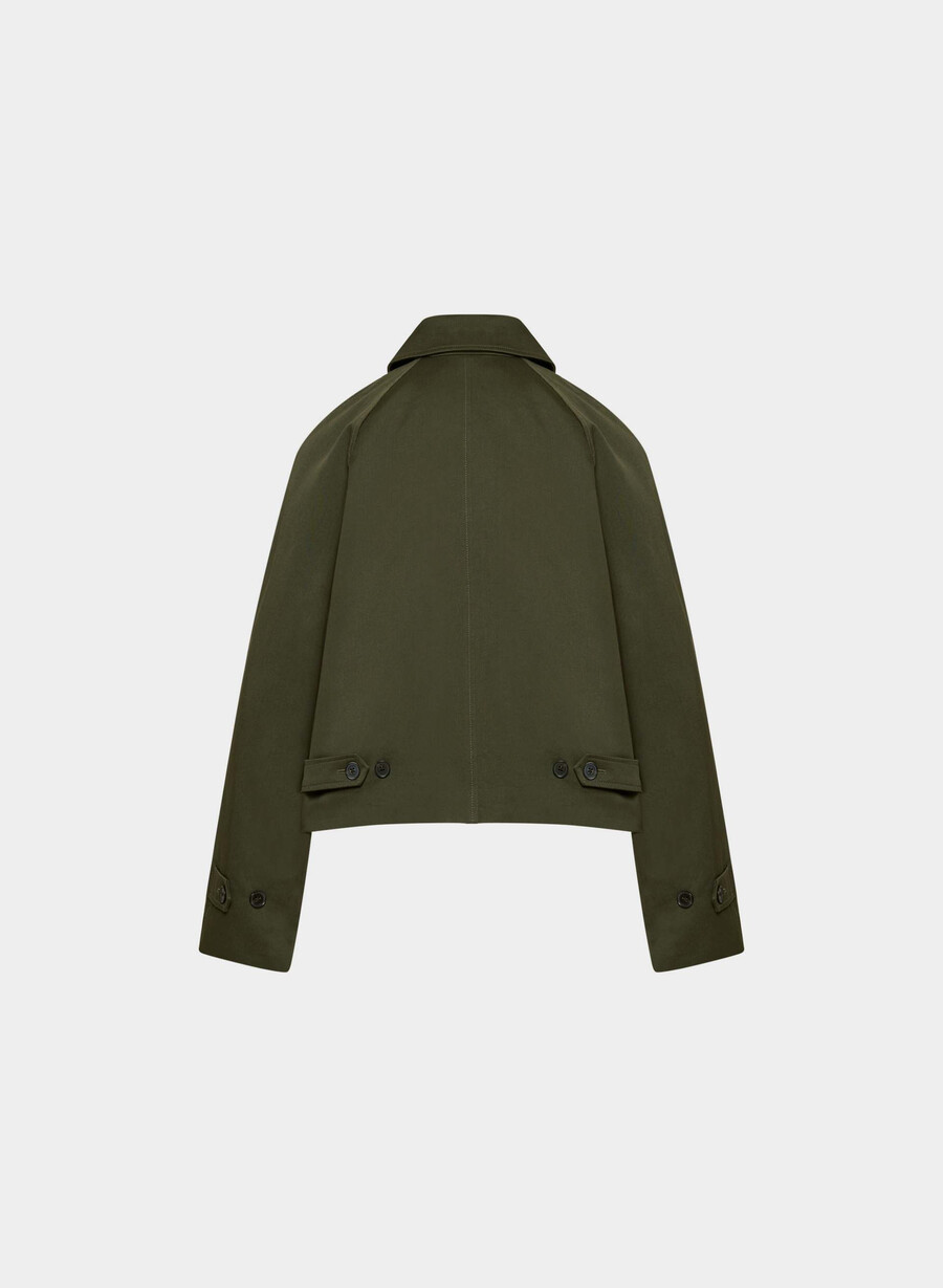 regent kort trenchcoat - rich twill mÖrkoliv