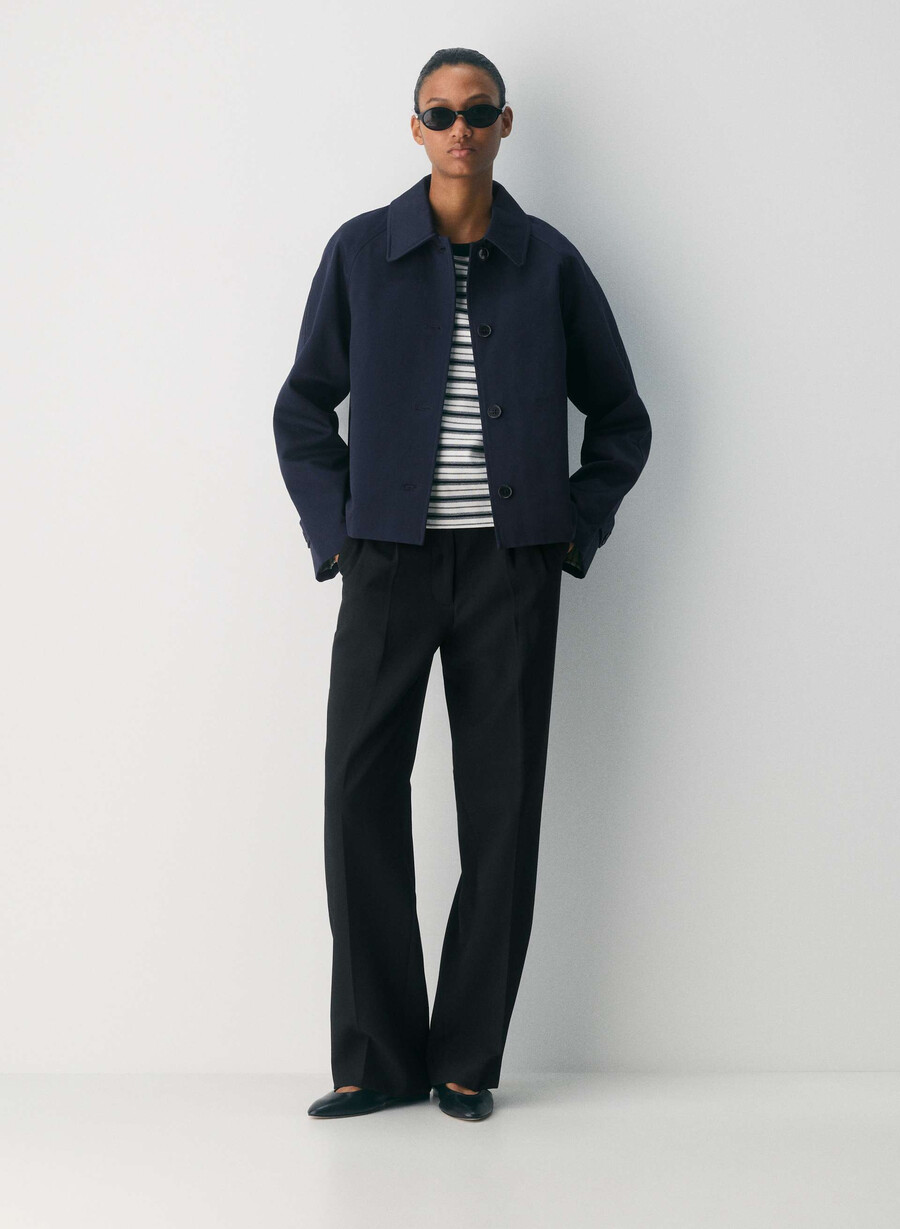 regent kort trenchcoat - rich twill mÖrk nattsmalayn