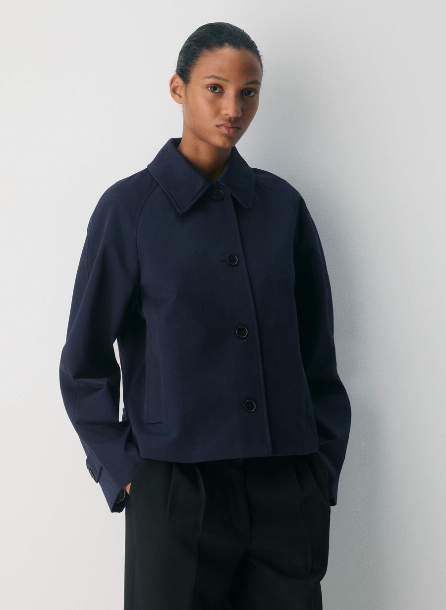 regent kort trenchcoat - rich twill mÖrk nattsmalayn