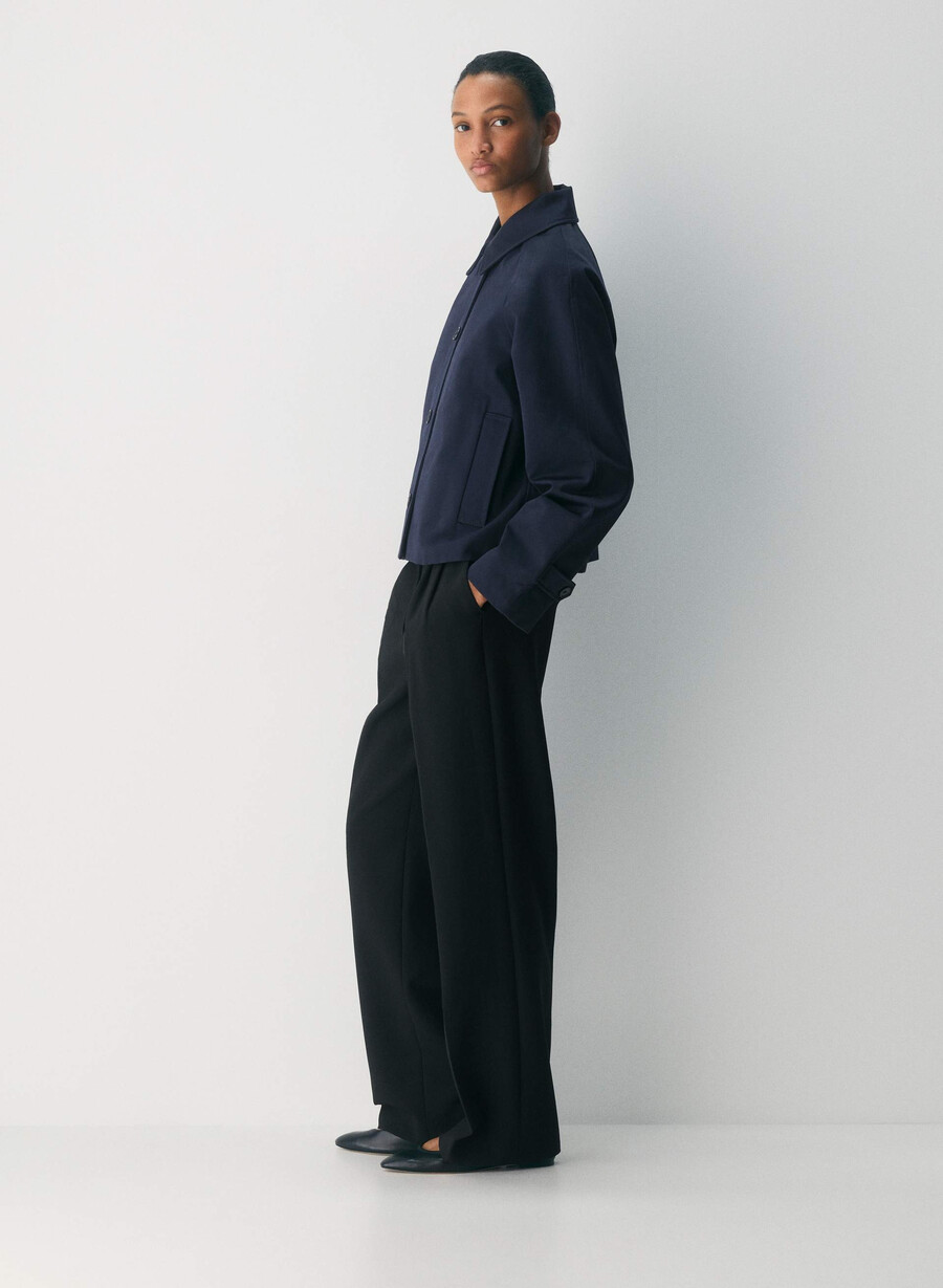 regent kort trenchcoat - rich twill mÖrk nattsmalayn