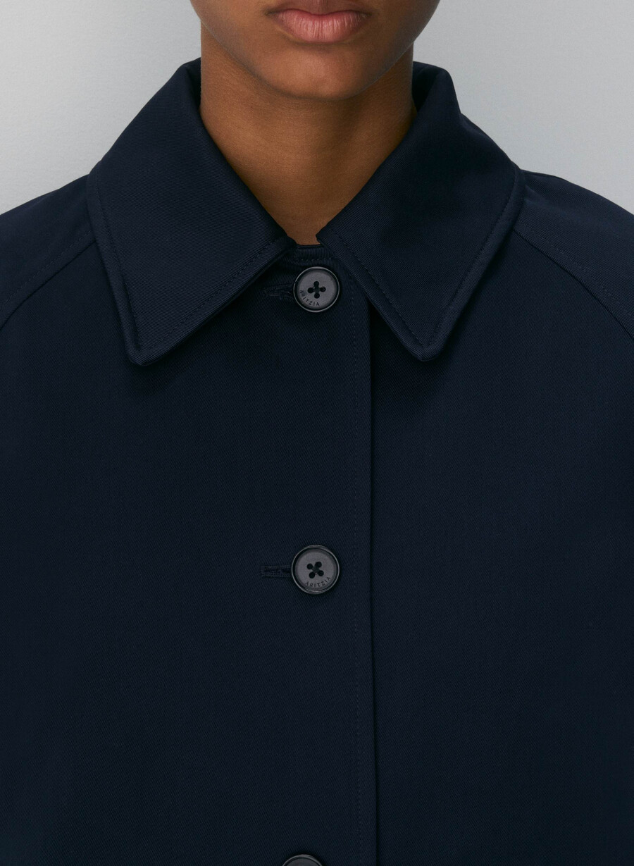 regent kort trenchcoat - rich twill mÖrk nattsmalayn