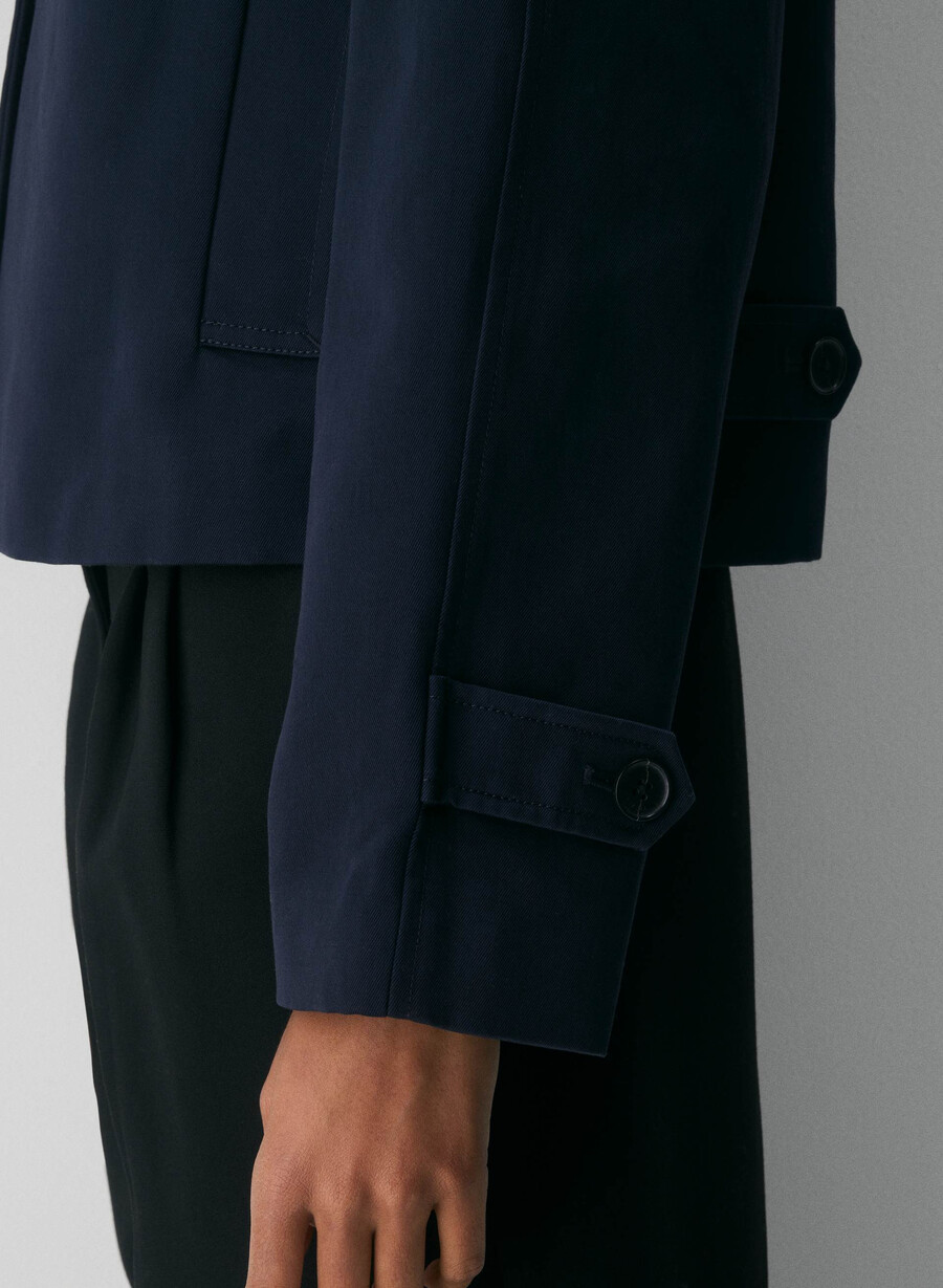 regent kort trenchcoat - rich twill mÖrk nattsmalayn