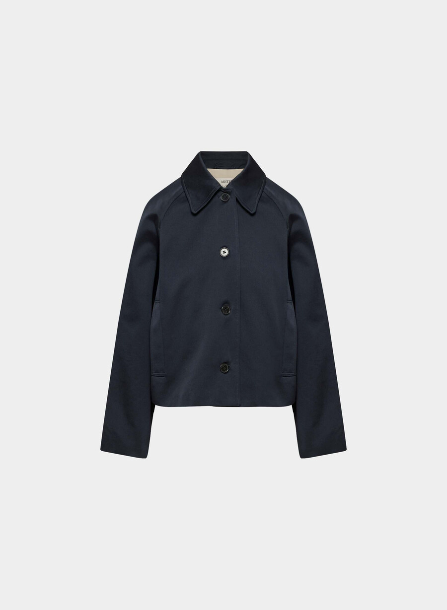 regent kort trenchcoat - rich twill mÖrk nattsmalayn