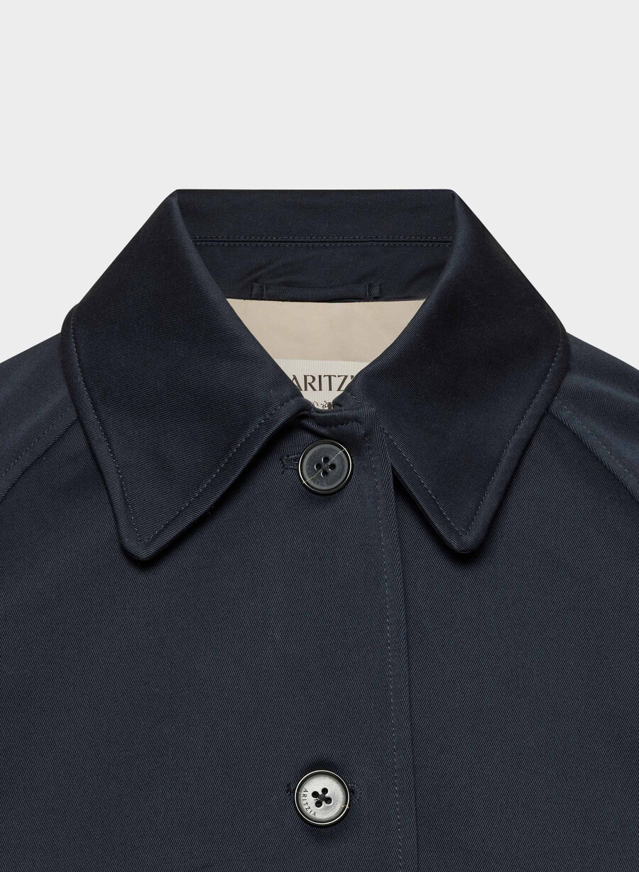 regent kort trenchcoat - rich twill mÖrk nattsmalayn