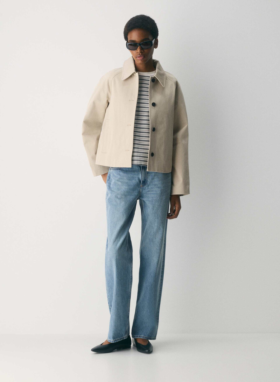 regent kort trenchcoat - rich twill marcona beige