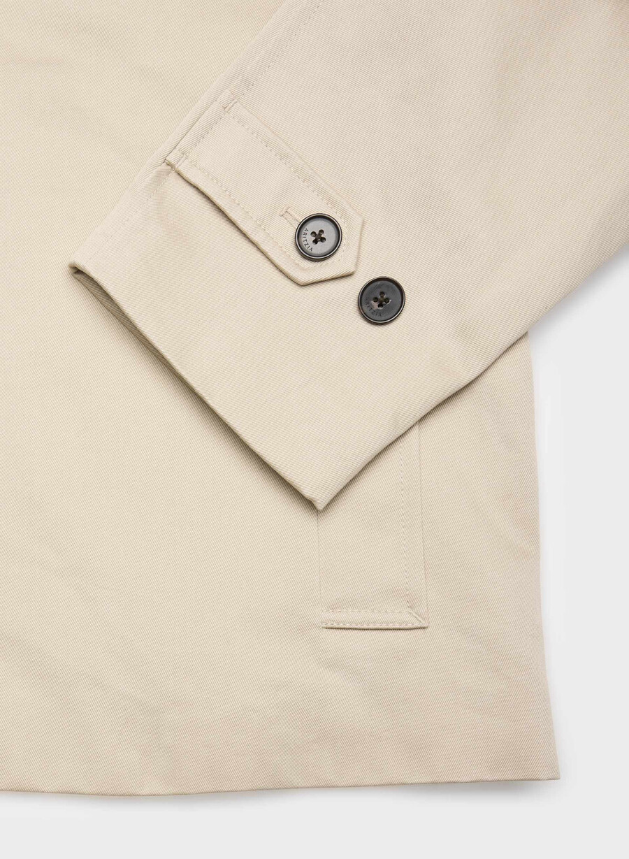 regent kort trenchcoat - rich twill marcona beige