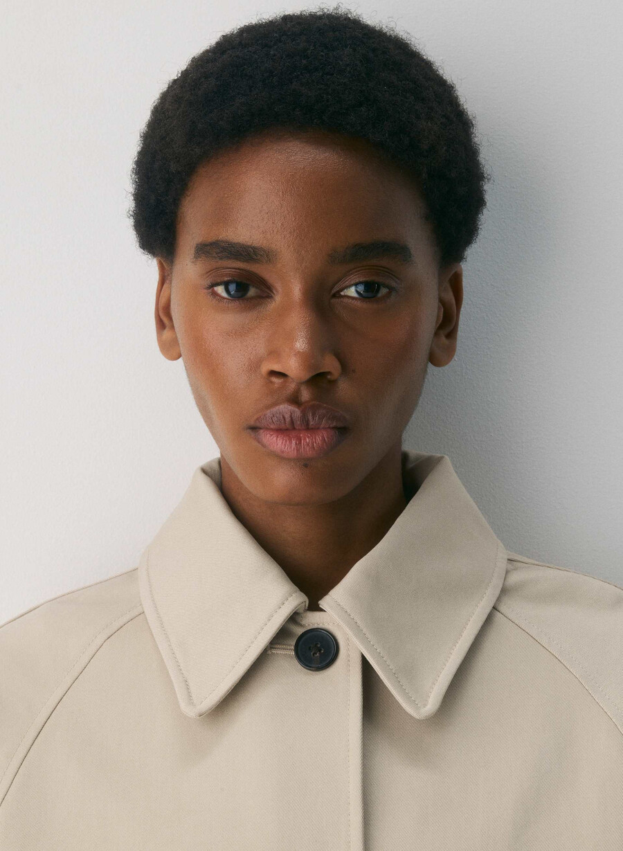 regent kort trenchcoat - rich twill marcona beige
