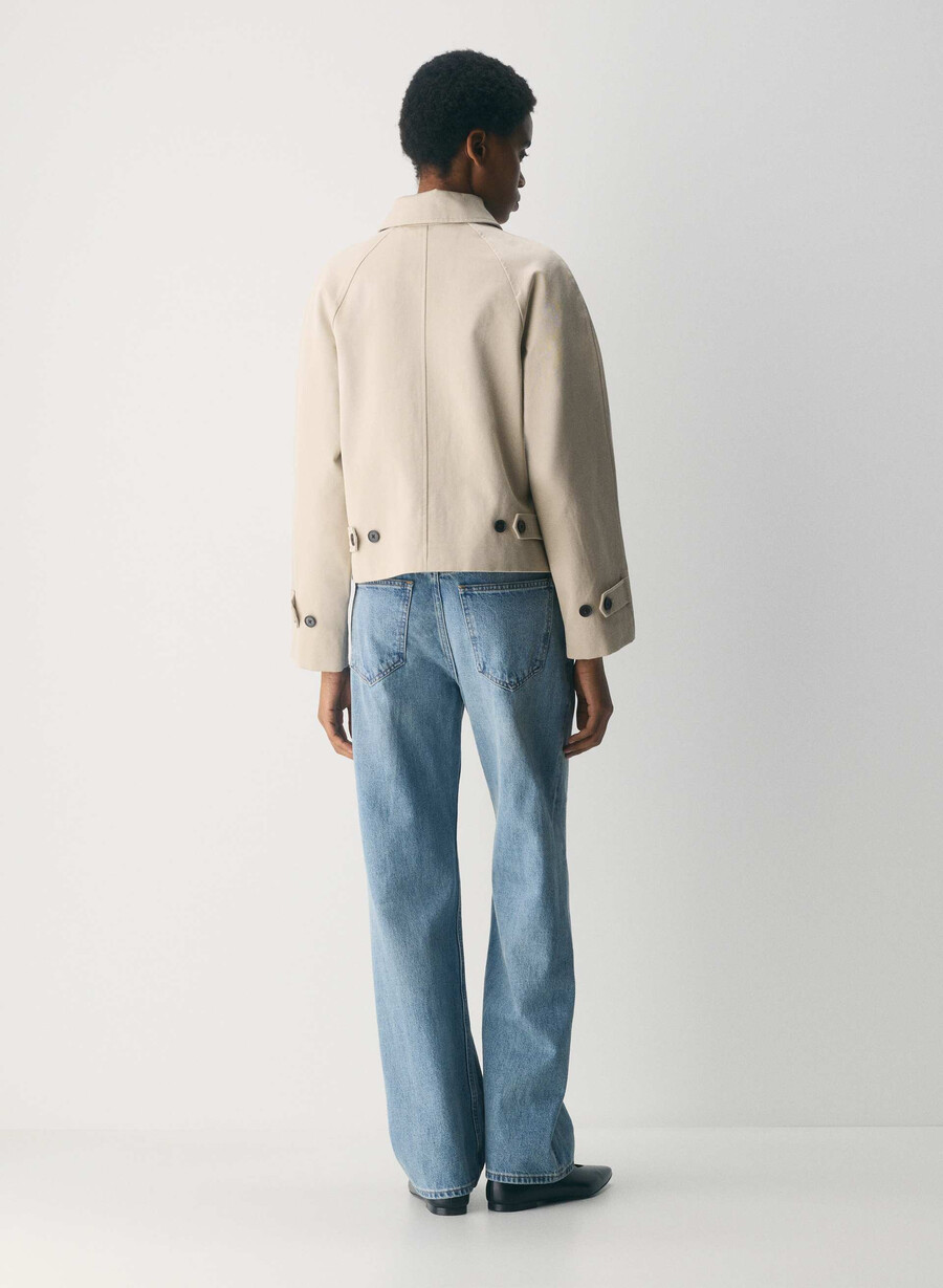 regent kort trenchcoat - rich twill marcona beige