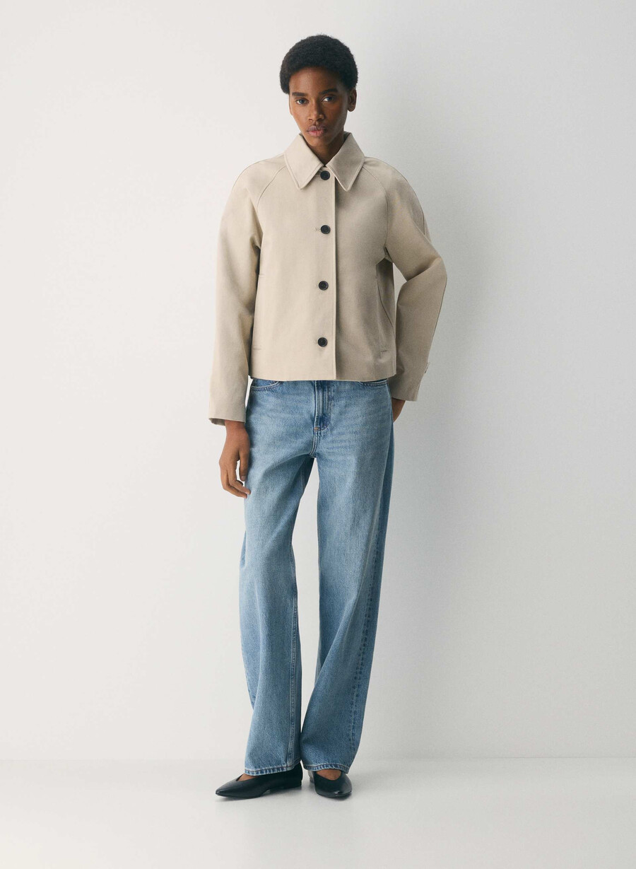 regent kort trenchcoat - rich twill marcona beige