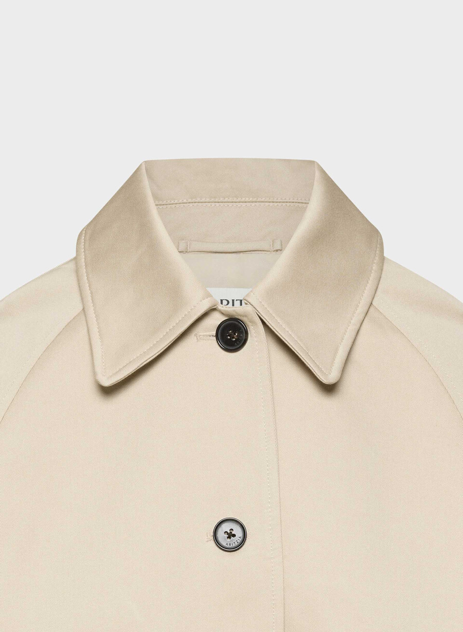 regent kort trenchcoat - rich twill marcona beige