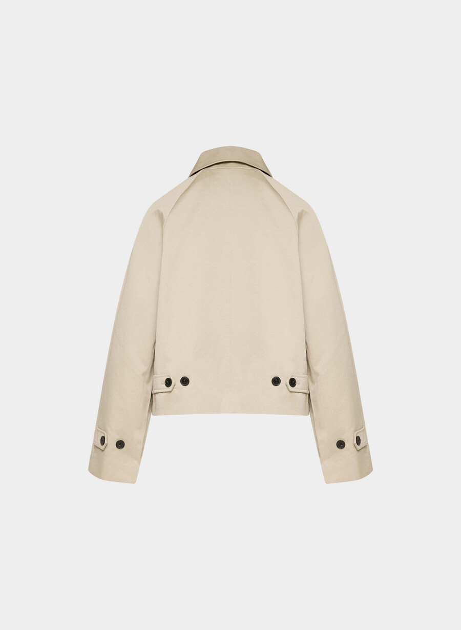 regent kort trenchcoat - rich twill marcona beige