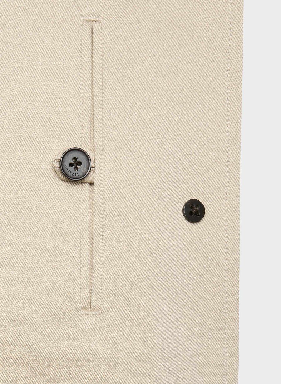 regent kort trenchcoat - rich twill marcona beige