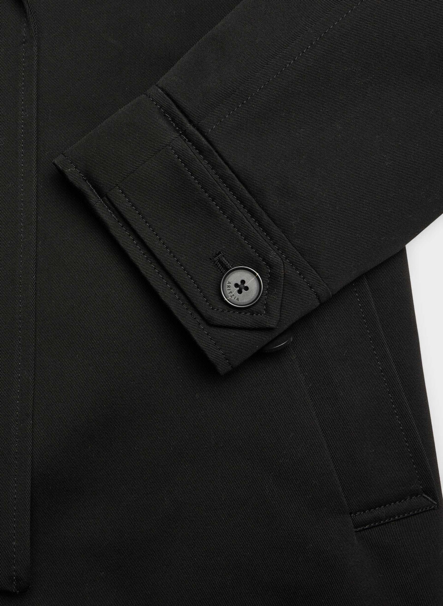 davis trench coat - rich twill svart