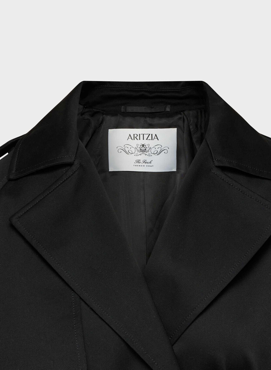 davis trench coat - rich twill svart