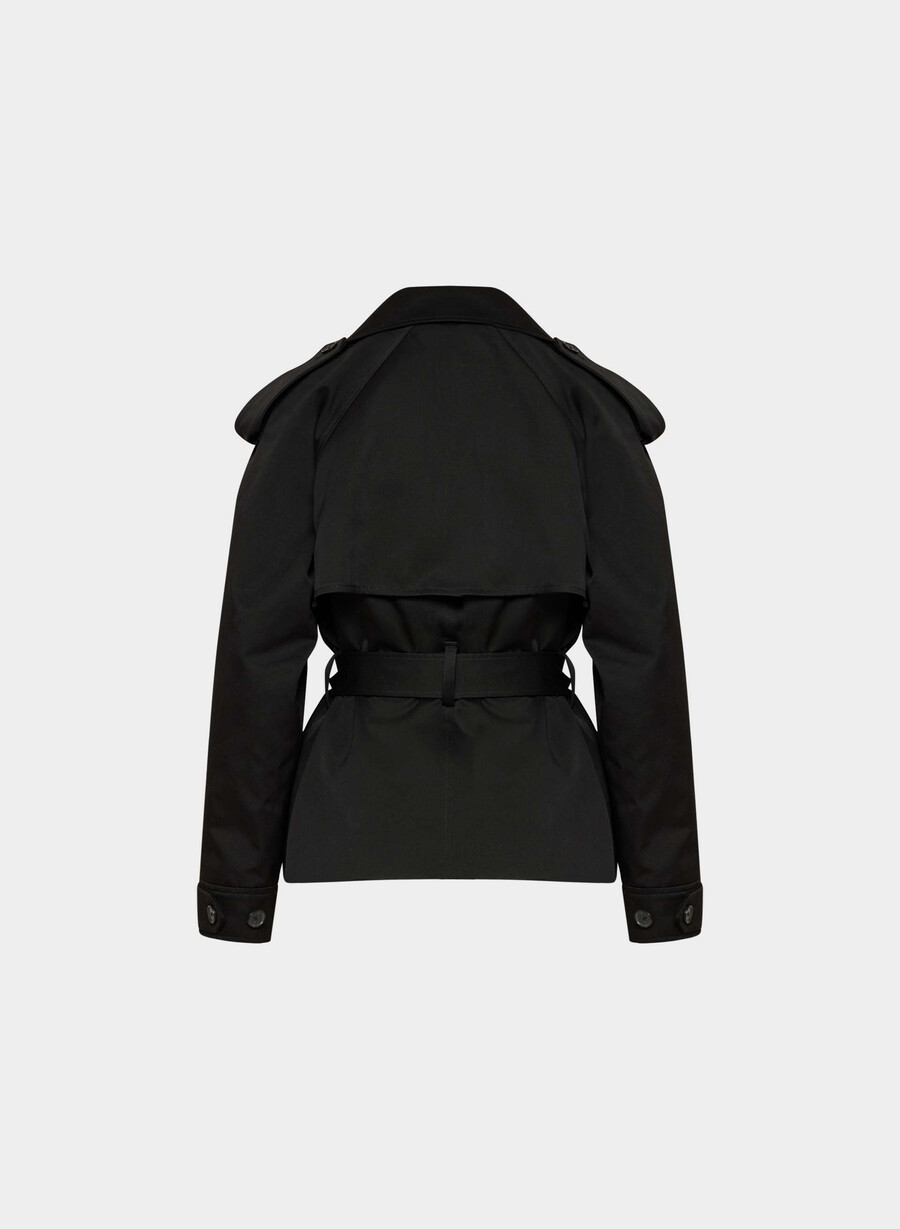 davis trench coat - rich twill svart