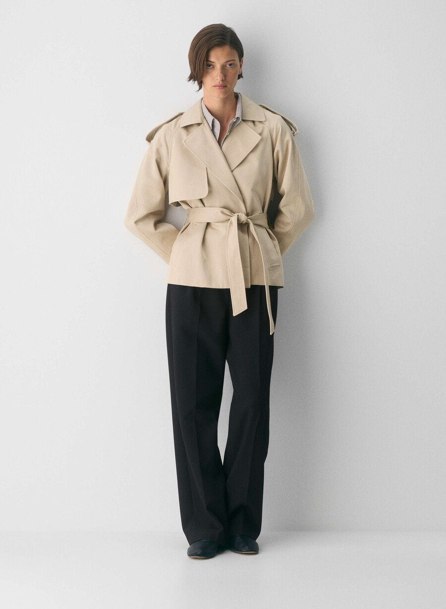 davis trench coat - rich twill marcona beige