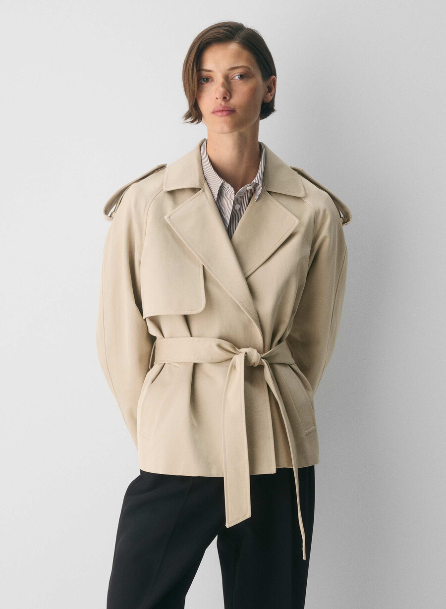 davis trench coat - rich twill marcona beige