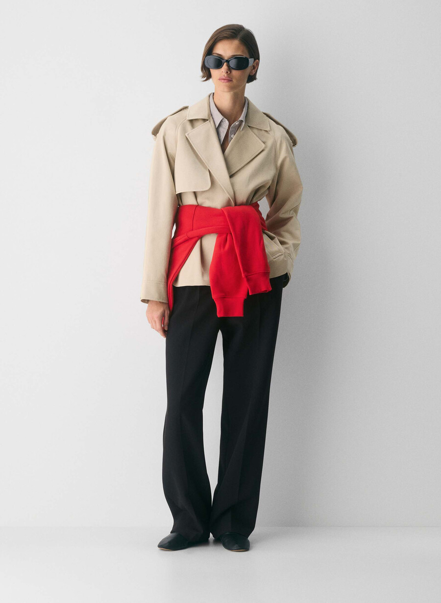 davis trench coat - rich twill marcona beige