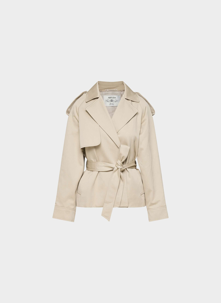 davis trench coat - rich twill marcona beige