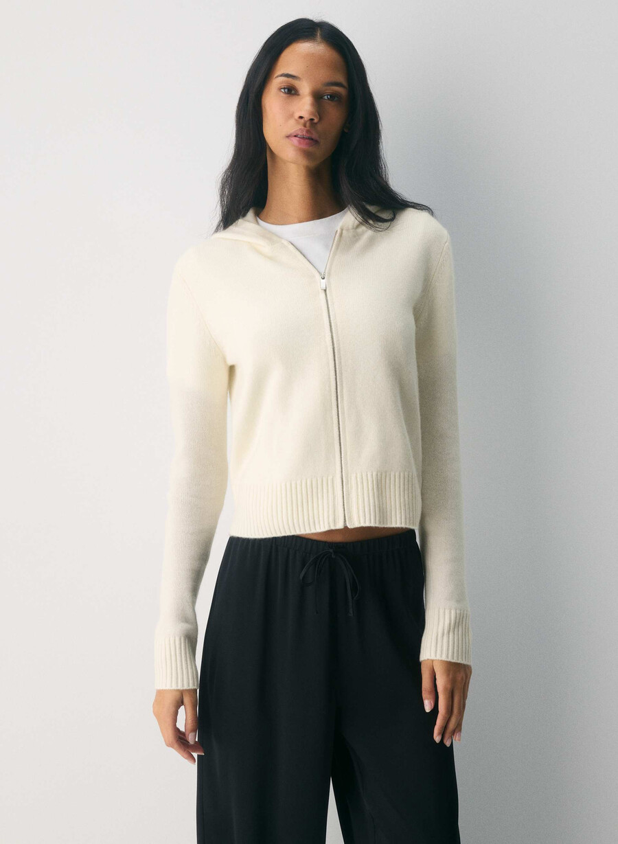 essential cashmere idyllic zip hoodie ljusbjÖrk