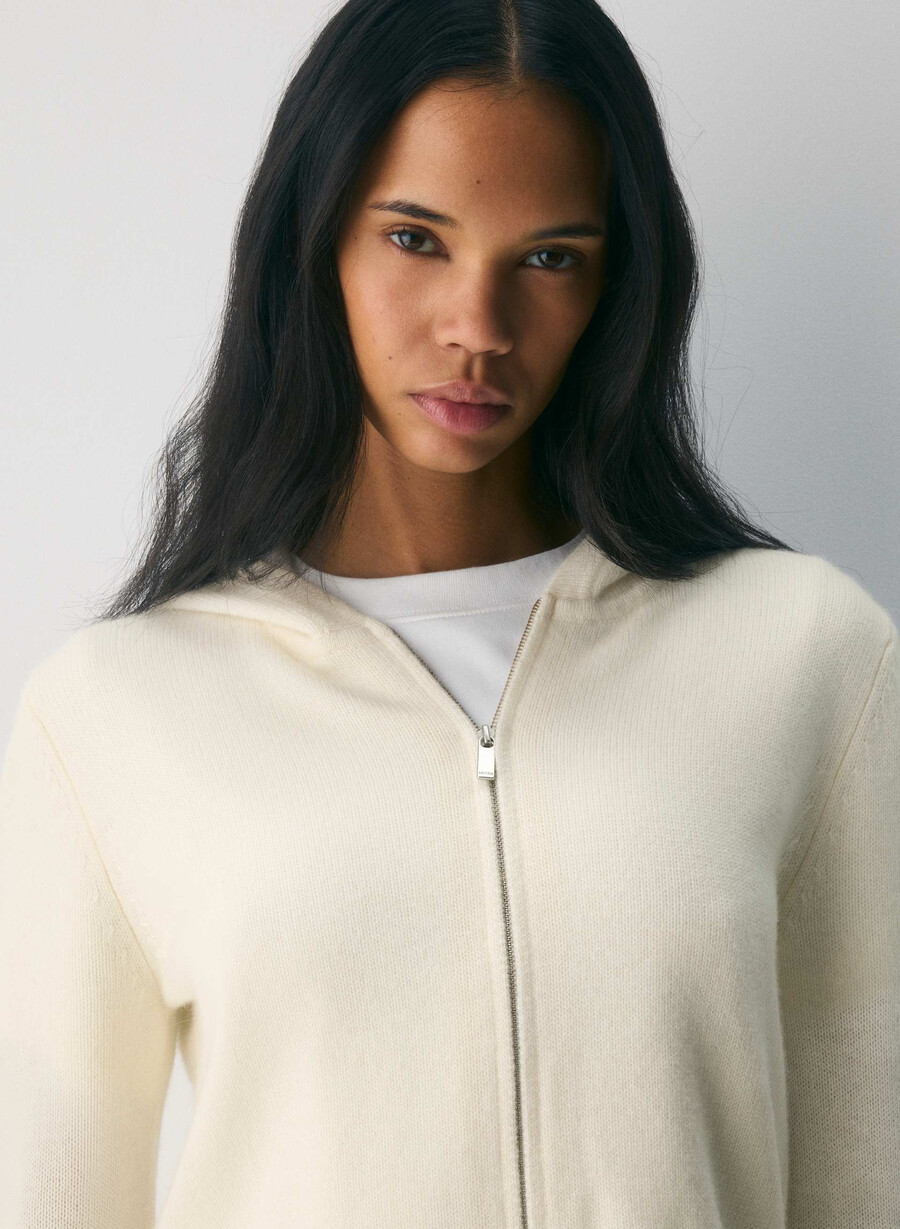 essential cashmere idyllic zip hoodie ljusbjÖrk