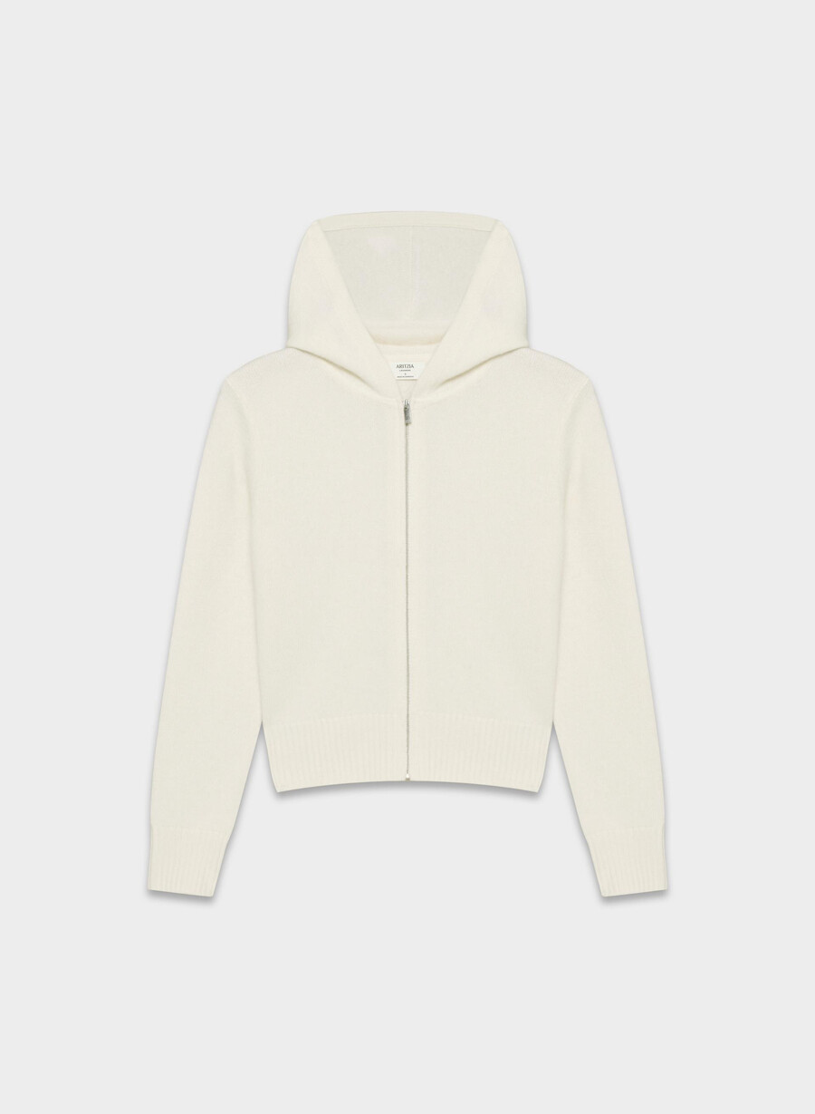 essential cashmere idyllic zip hoodie whisper whisper white