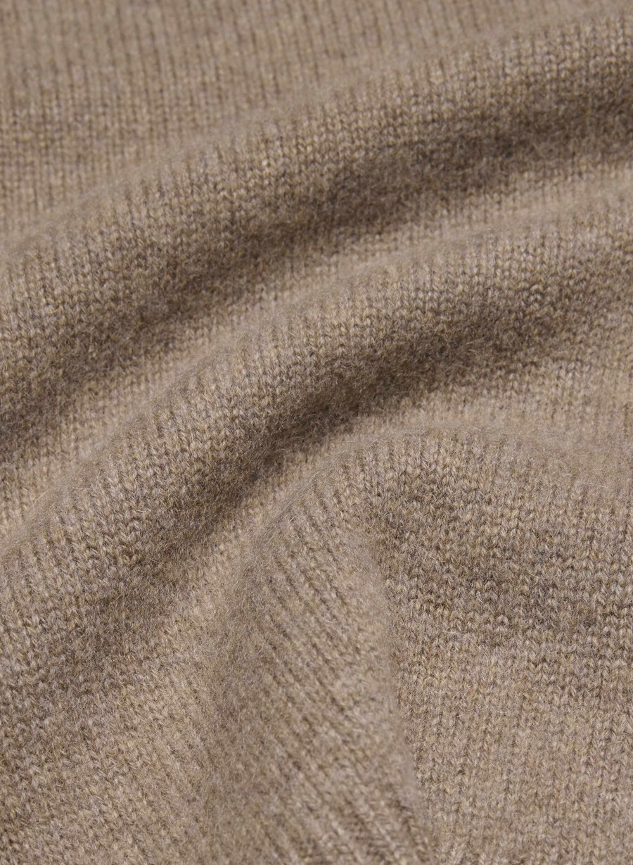 essential cashmere idyllic zip hoodie heather folio brun
