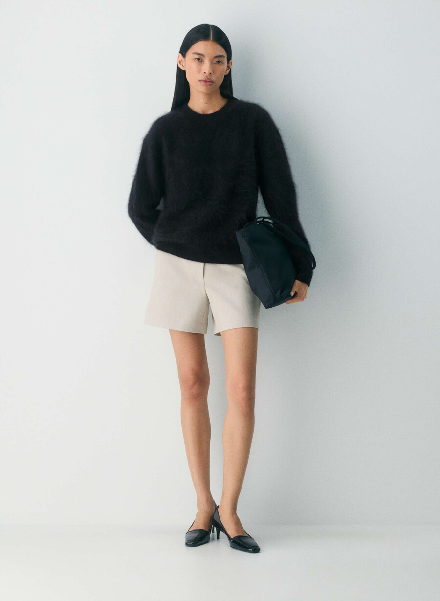 new agency mid-thigh shorts ljungfärgade matte pearl