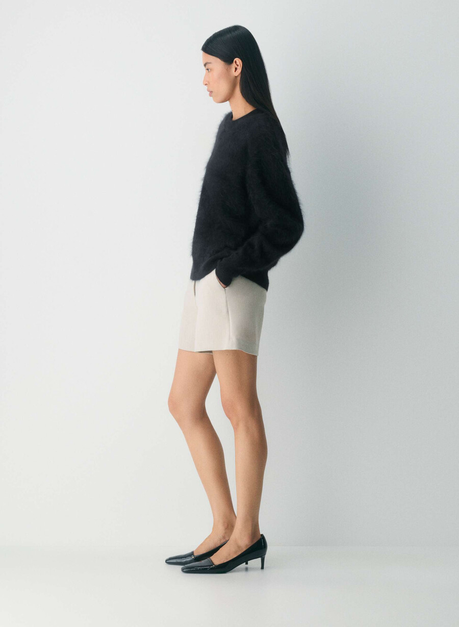 new agency mid-thigh shorts ljungfärgade matte pearl