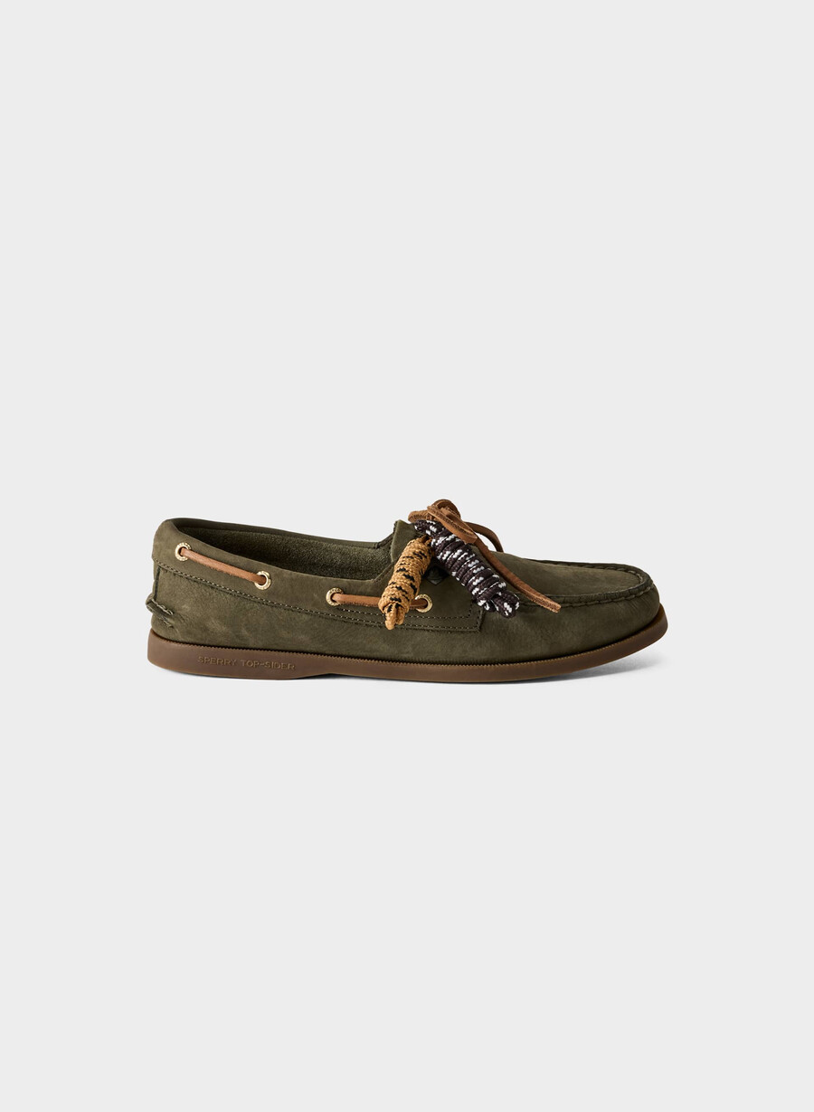 sperry x aritzia ao båtsko - nubuckläder dk willow green