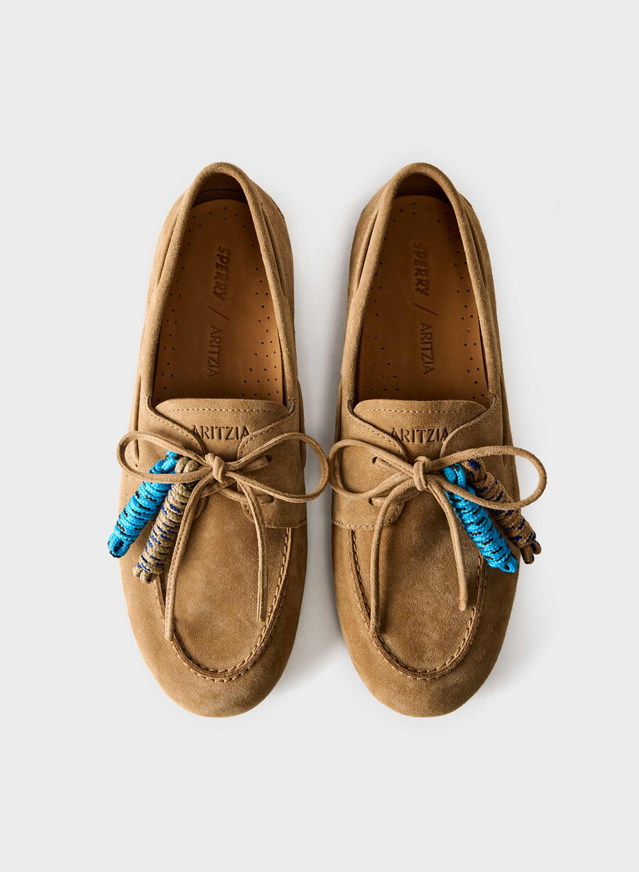 sperry x aritzia slim boat shoe - mocka tan khaki