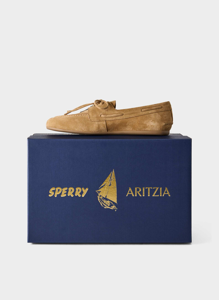 sperry x aritzia slim boat shoe - mocka tan khaki