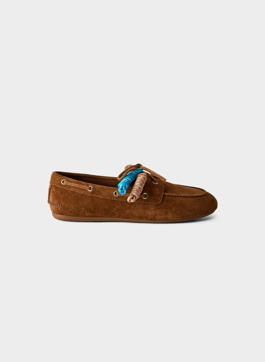 sperry x aritzia slim boat shoe - mocka läder chocladbrun