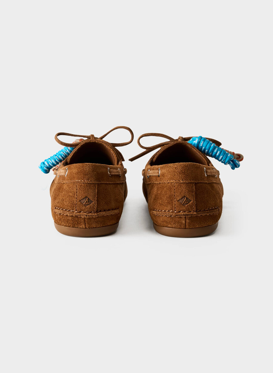 sperry x aritzia slim boat shoe - mocka läder chocladbrun