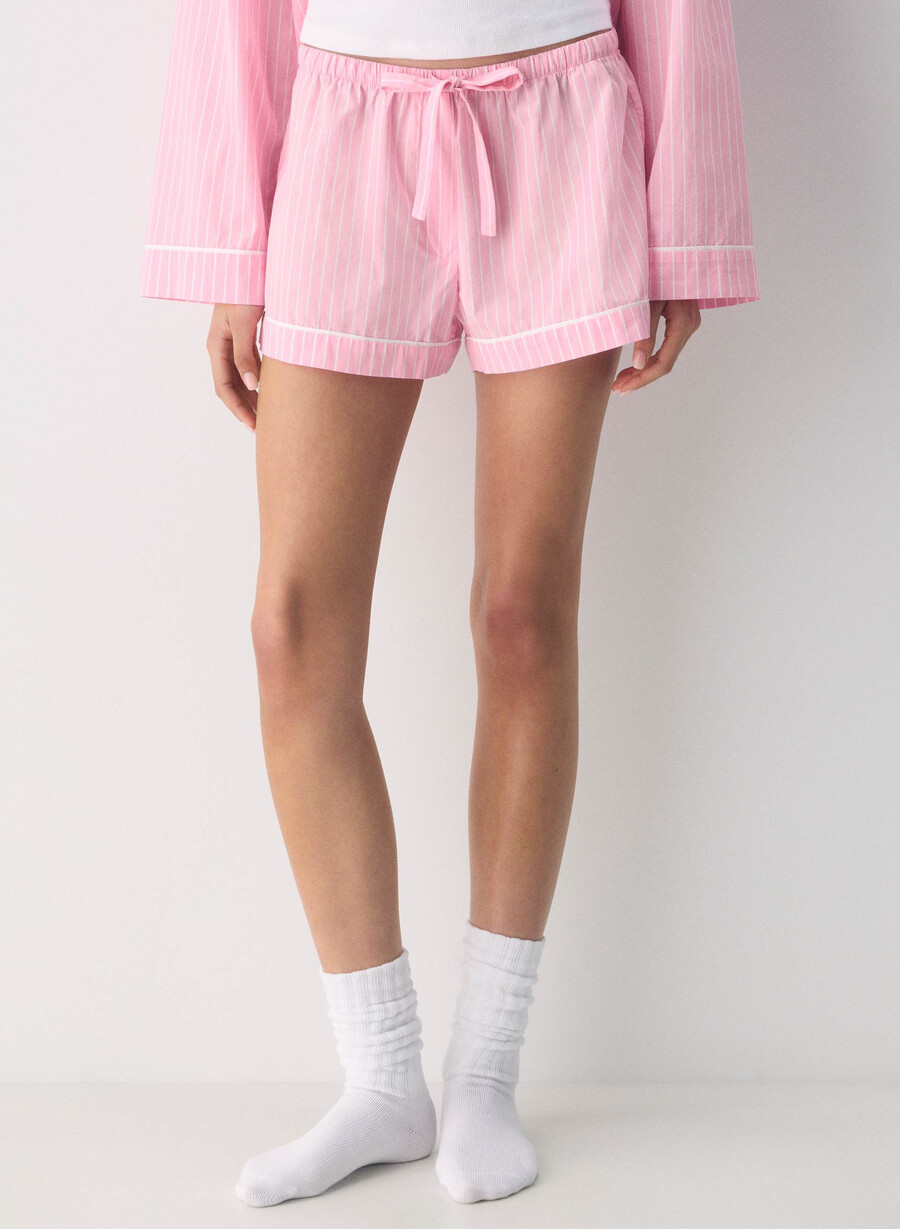 laze poplin pyjamas short mtchl strrp jb pkb white