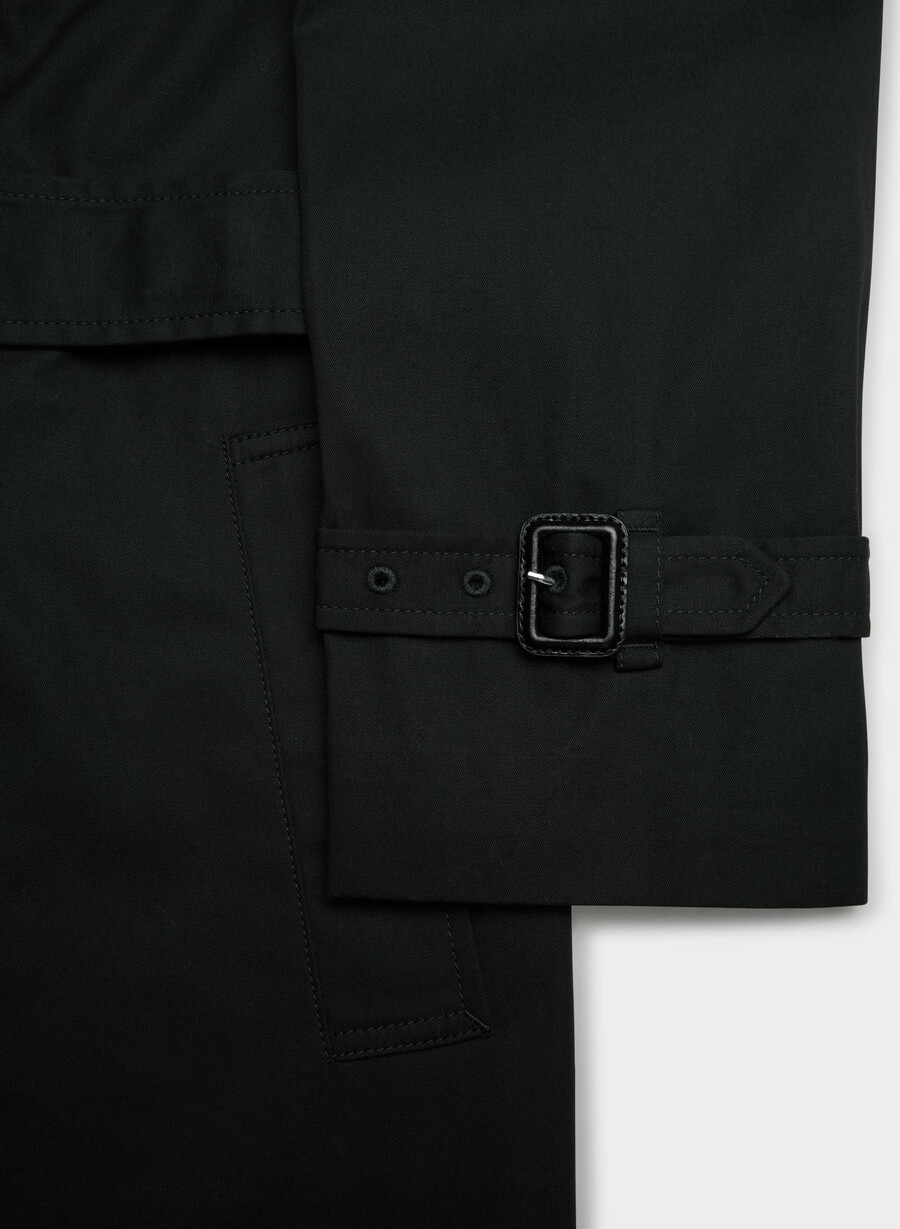 finch kort trench coat - city twill svart
