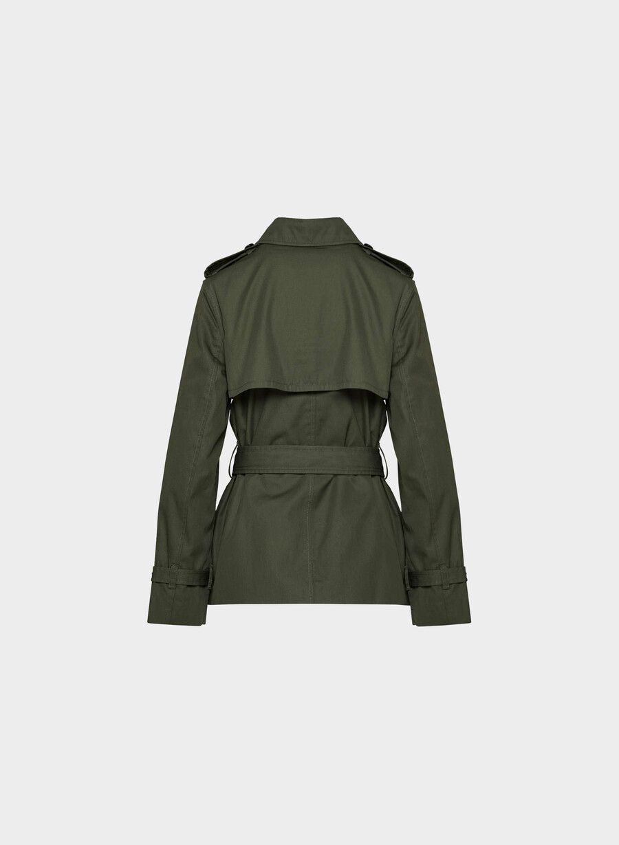 finch kort trench coat - city twill mÖrkoliv