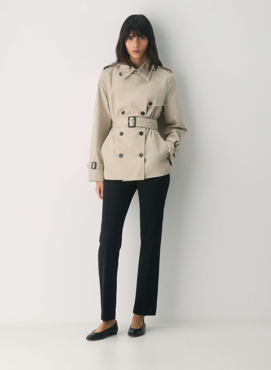 finch kort trench coat - city twill marcona beige
