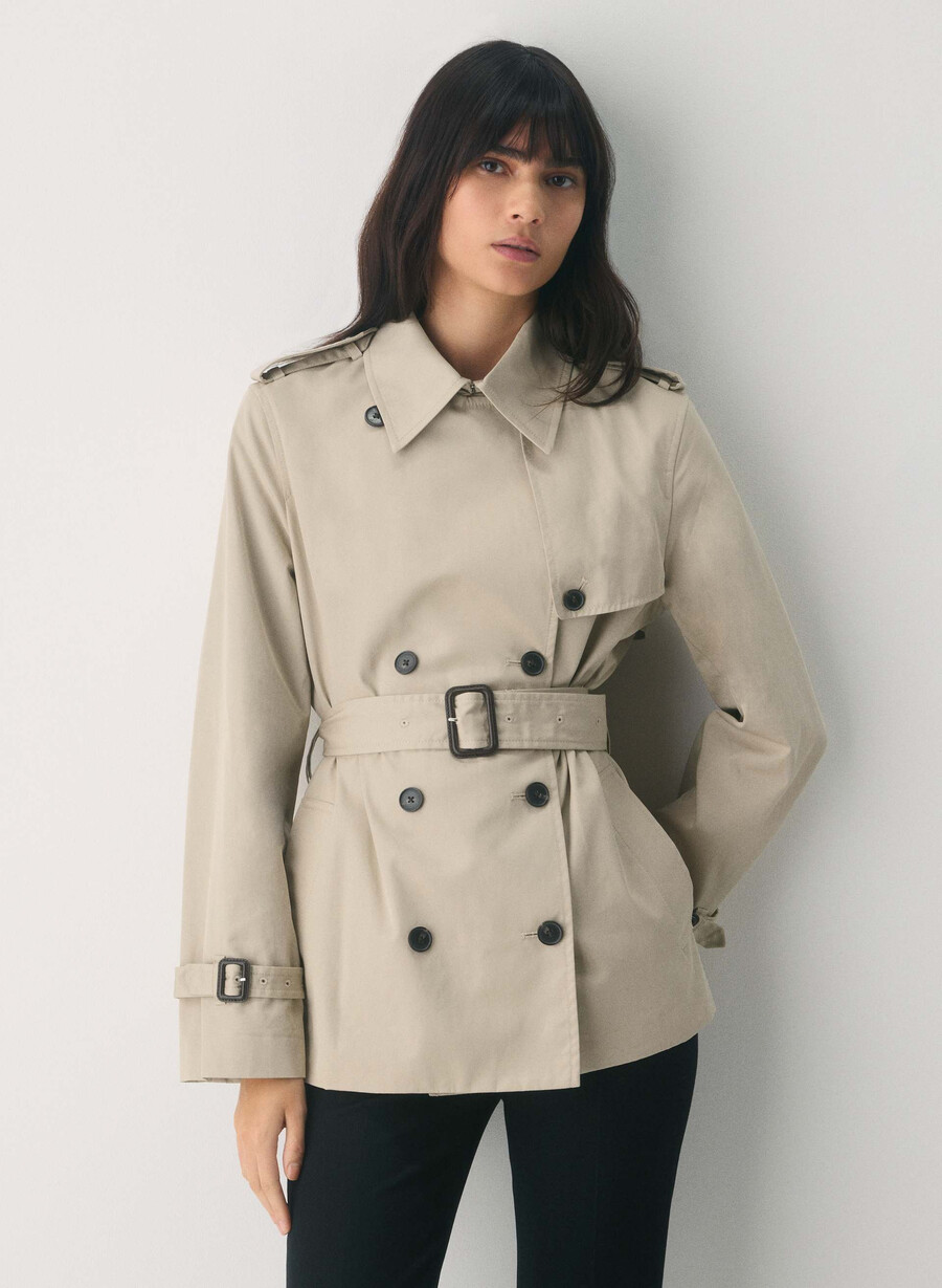 finch kort trench coat - city twill marcona beige