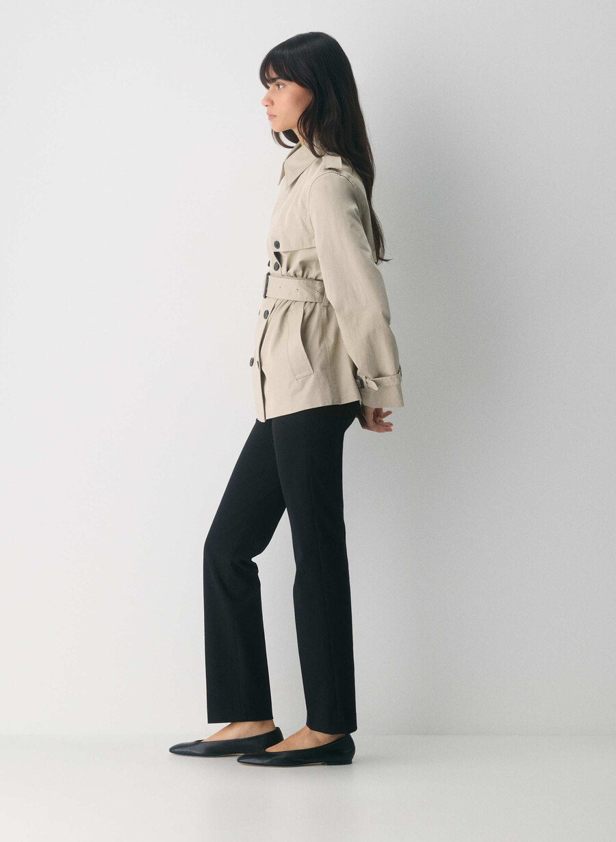 finch kort trench coat - city twill marcona beige
