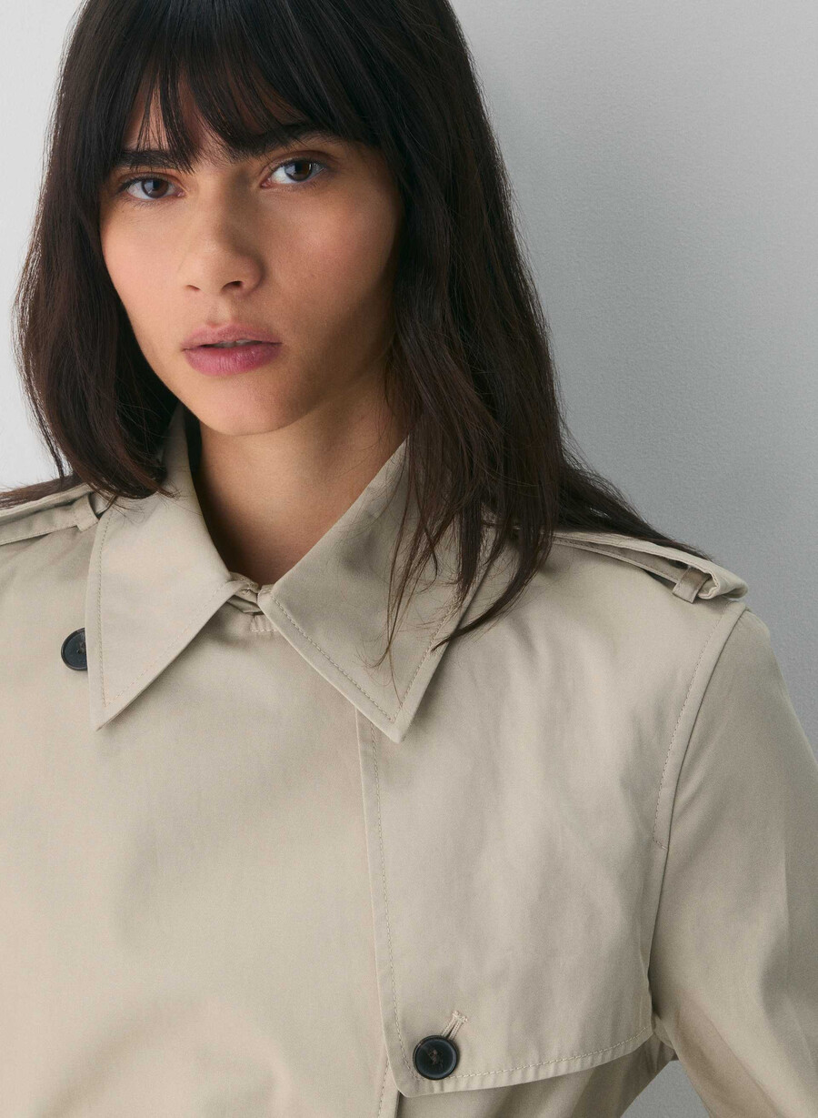 finch kort trench coat - city twill marcona beige