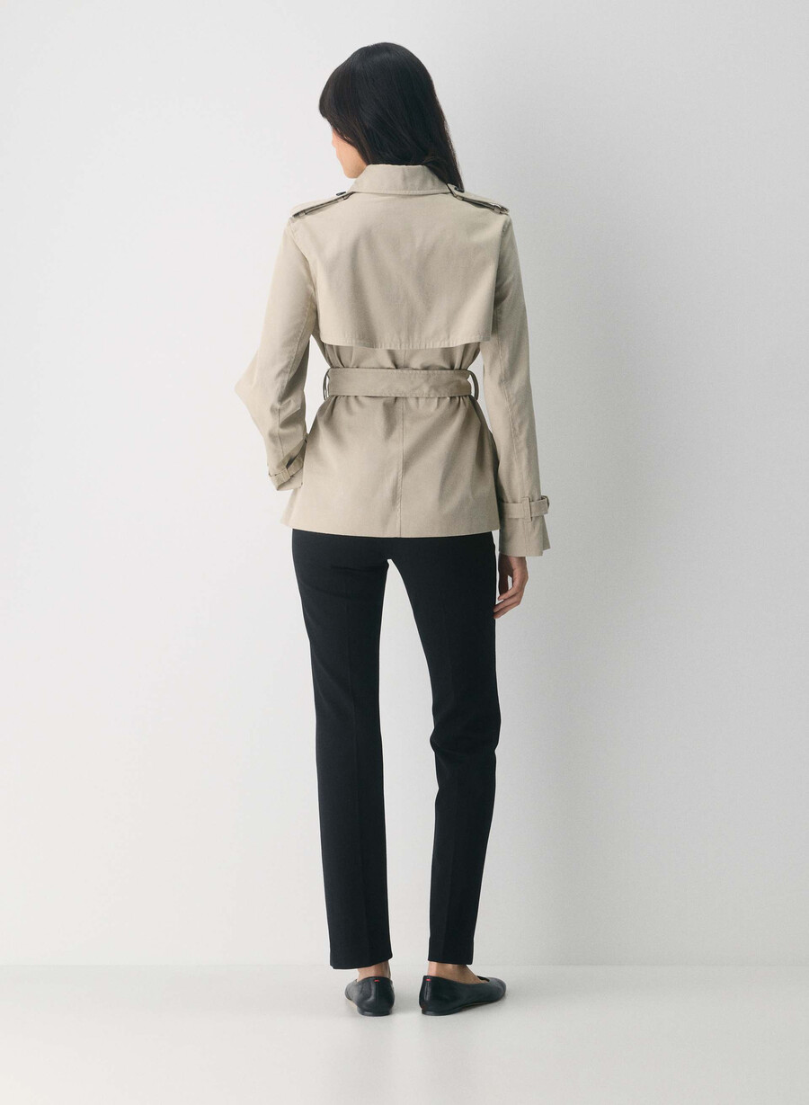 finch kort trench coat - city twill marcona beige