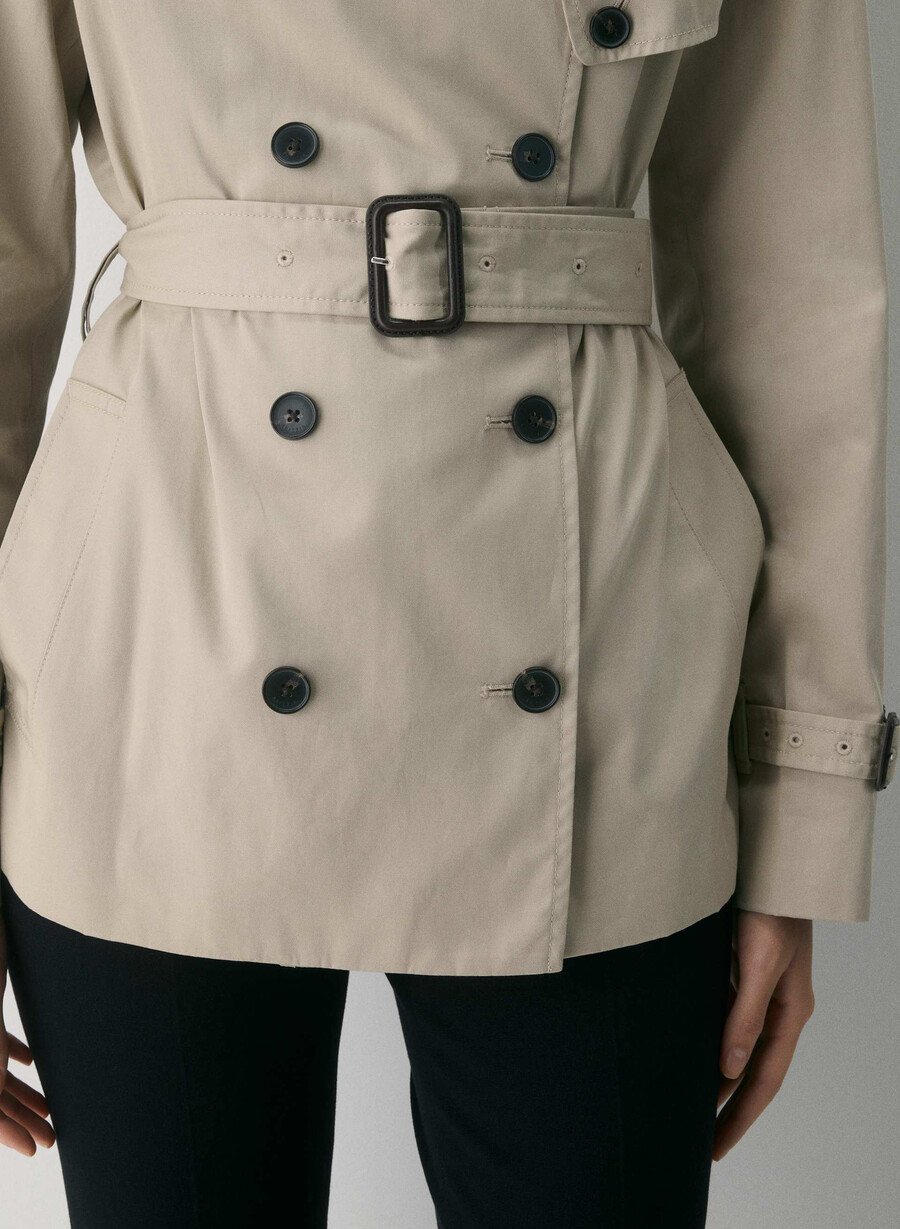 finch kort trench coat - city twill marcona beige