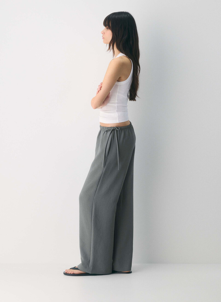 artisan pant - crepette mÖrkgrÅ
